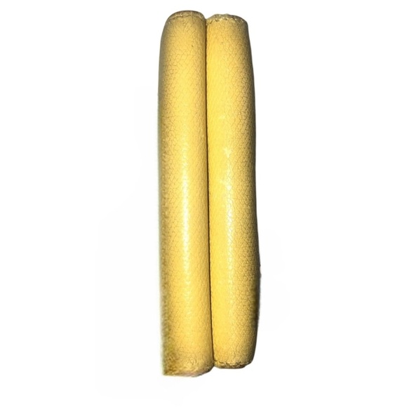 💛 Chanel Wallet Coco Button Double Snap Yellow Leather Compact Trifold Vintage - Picture 9 of 15